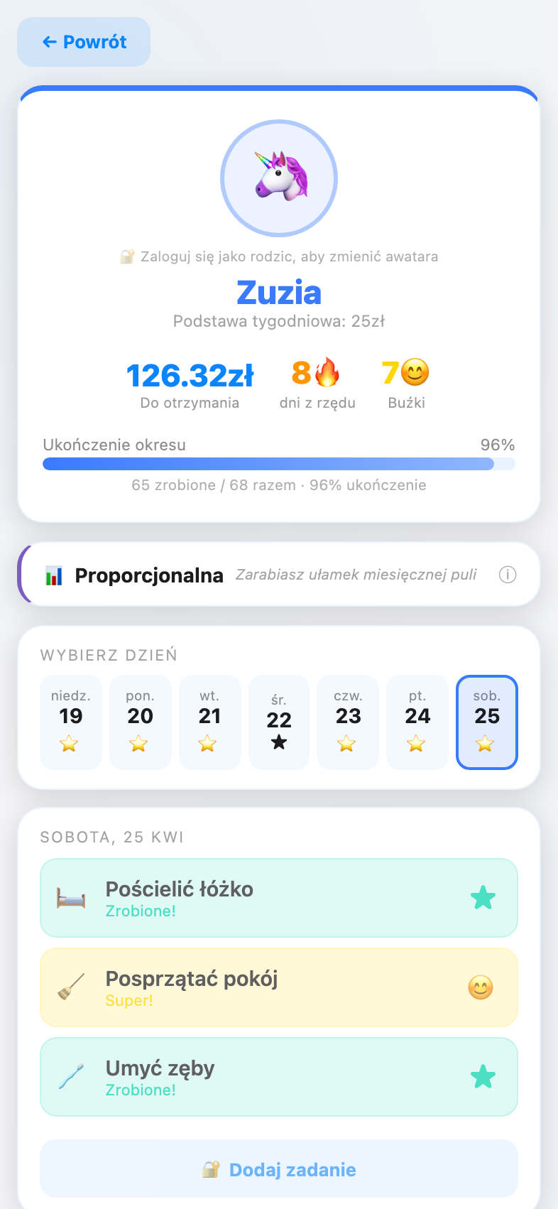 Dzień dziecka z obowiązkami do odhaczenia